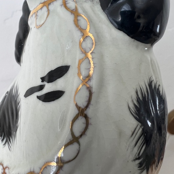 Staffordshire dog Staffordshire Figurine statue black white spaniel porcelain - Picture 15 of 15